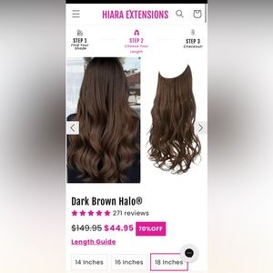 Halo hair extensions Dark Brown NEW